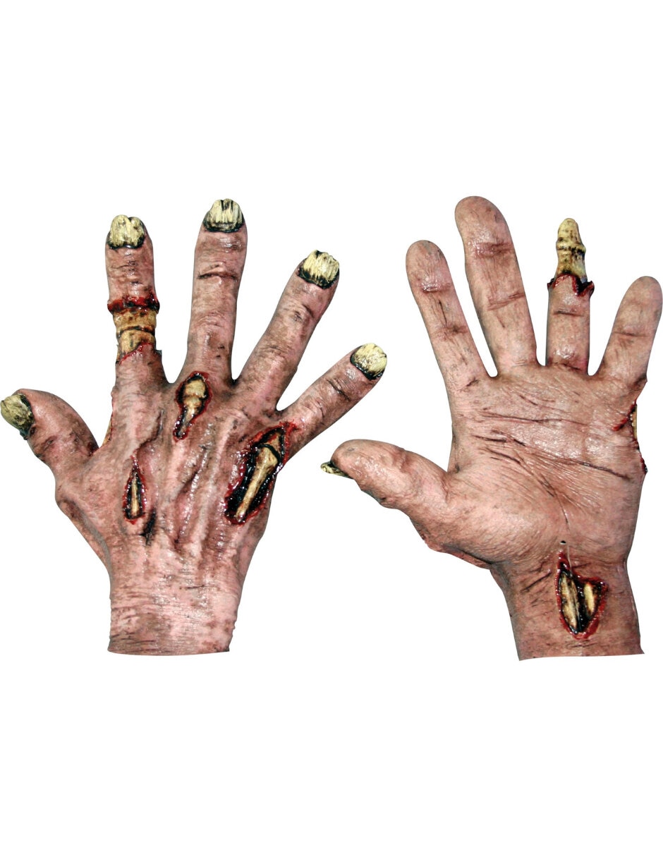 Guantes para disfraz de mano de zombie