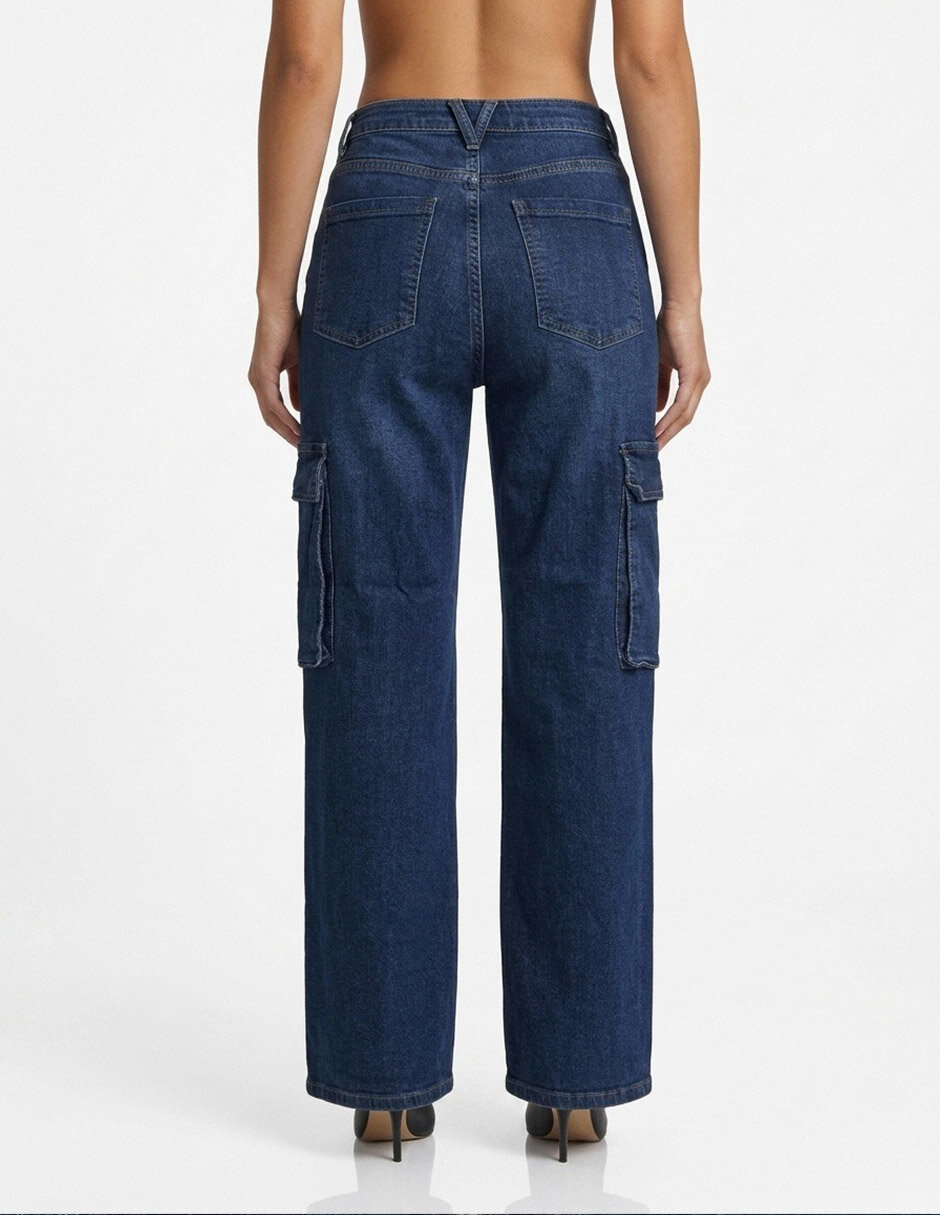 Jeans cargo wide leg cintura alta Opp´s Jeans 101106-00162 para mujer
