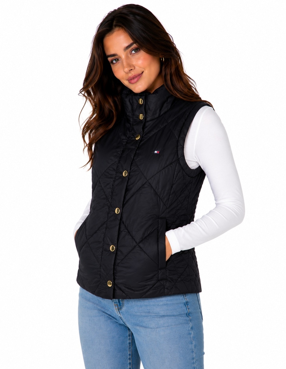 Chaleco Tommy Hilfiger resistente al agua de nylon para mujer