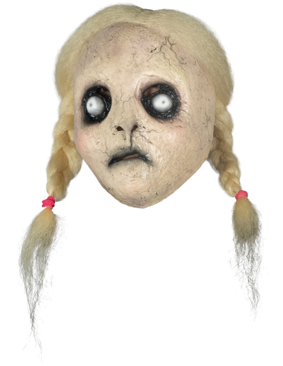 Máscara para disfraz de niña siniestra Ghoulish Productions