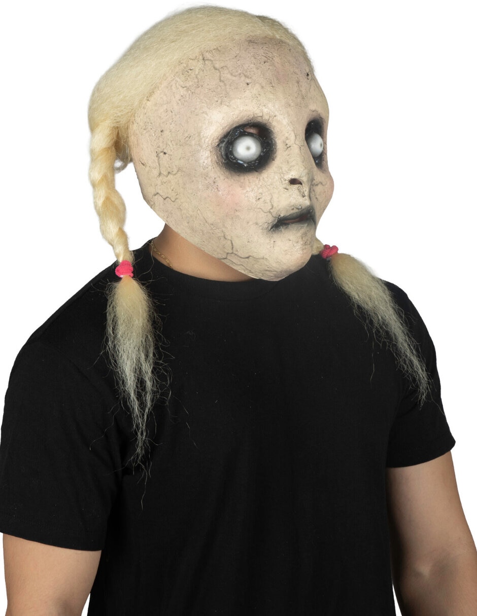 Máscara para disfraz de niña siniestra Ghoulish Productions