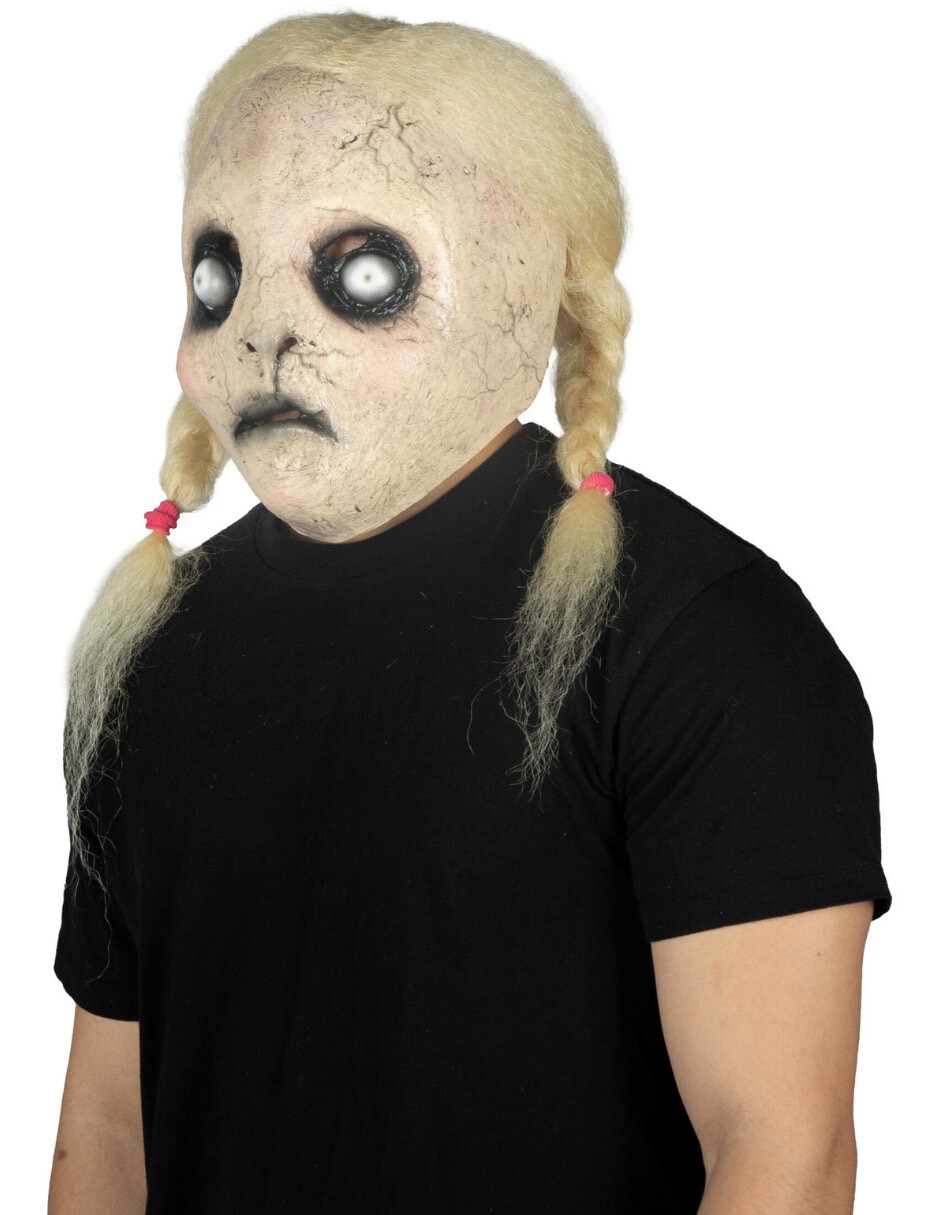 Máscara para disfraz de niña siniestra Ghoulish Productions