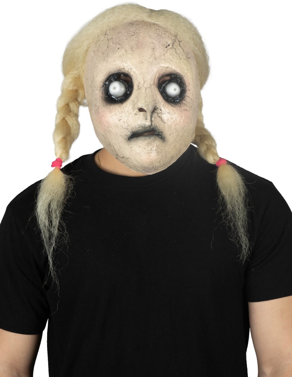 Máscara para disfraz de niña siniestra Ghoulish Productions