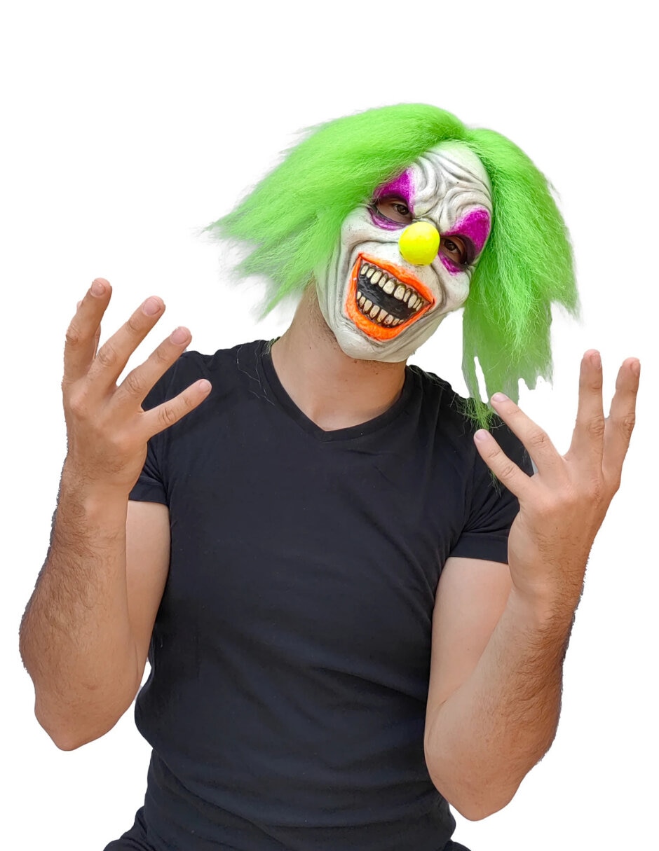 Máscara para disfraz de payaso neón Ghoulish Productions