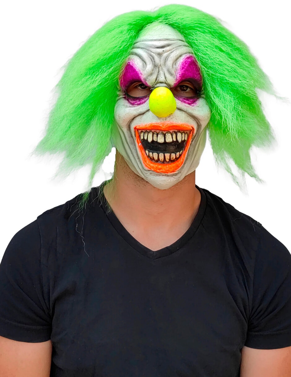 Máscara para disfraz de payaso neón Ghoulish Productions