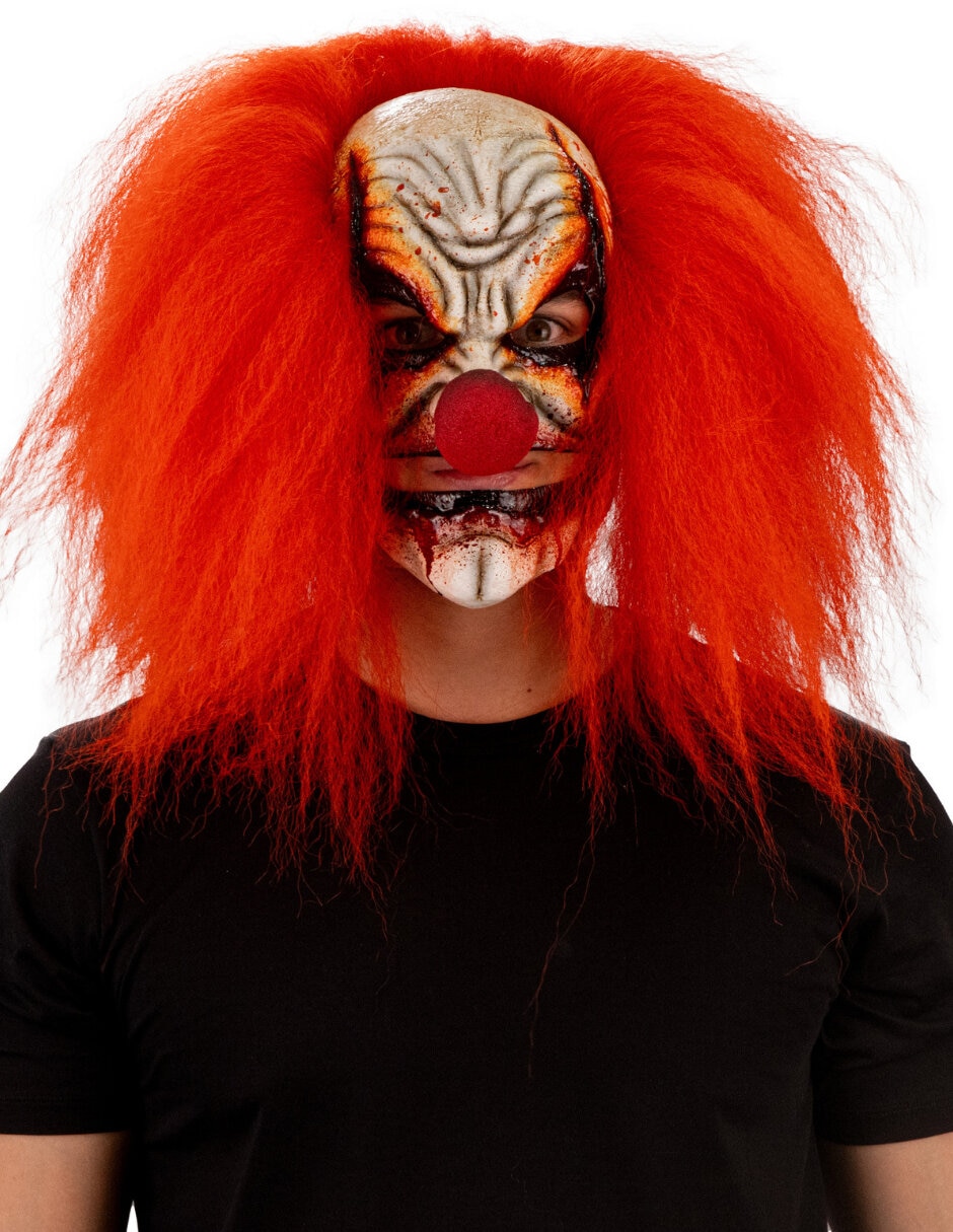 Máscara para disfraz de payaso con peluca Máscara para disfraz de payaso con peluca