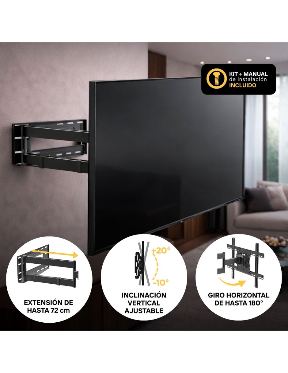 Soporte Blackrock para pantalla articulado 40 - 80 pulgadas