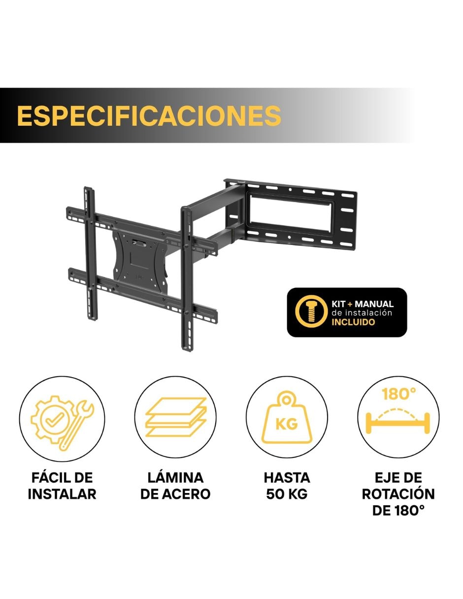 Soporte Blackrock para pantalla articulado 40 - 80 pulgadas