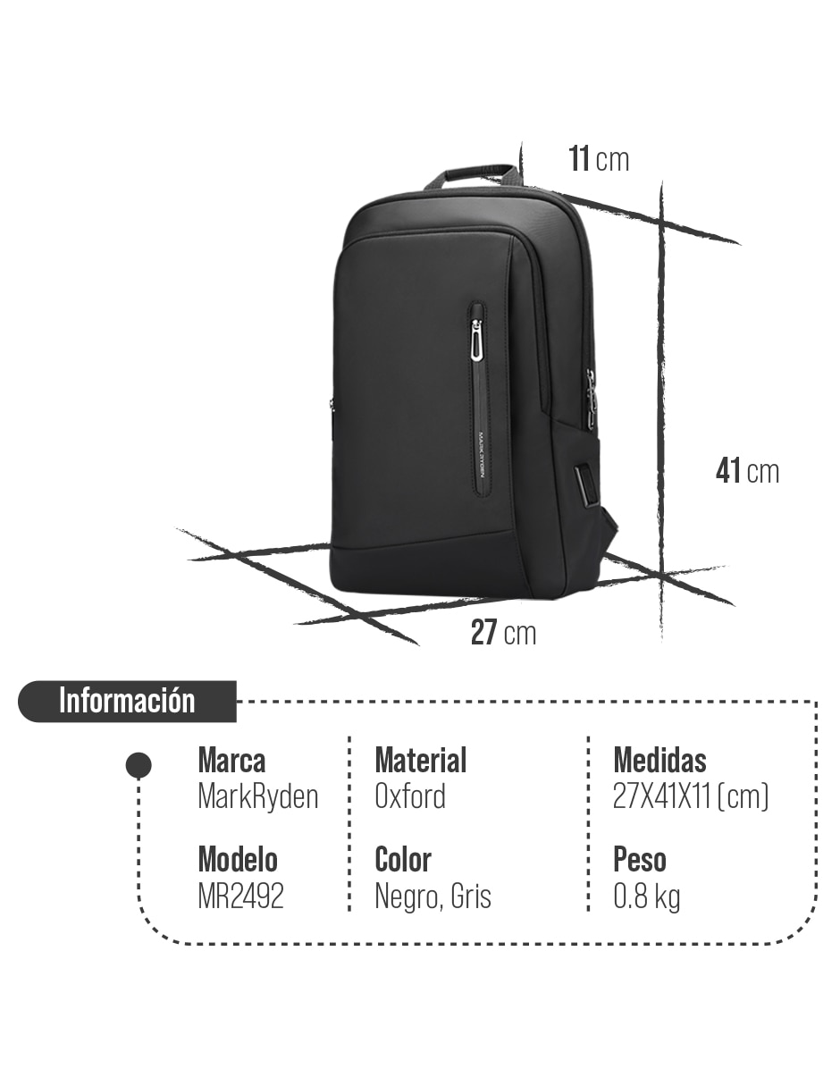 Mochila con portalaptop impermeable unisex 8