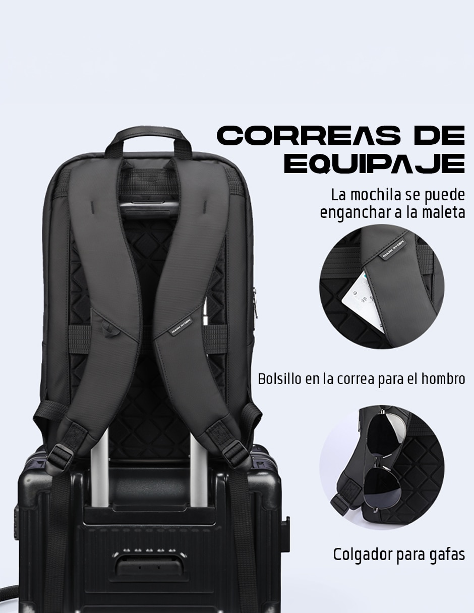 Mochila con portalaptop impermeable unisex 2