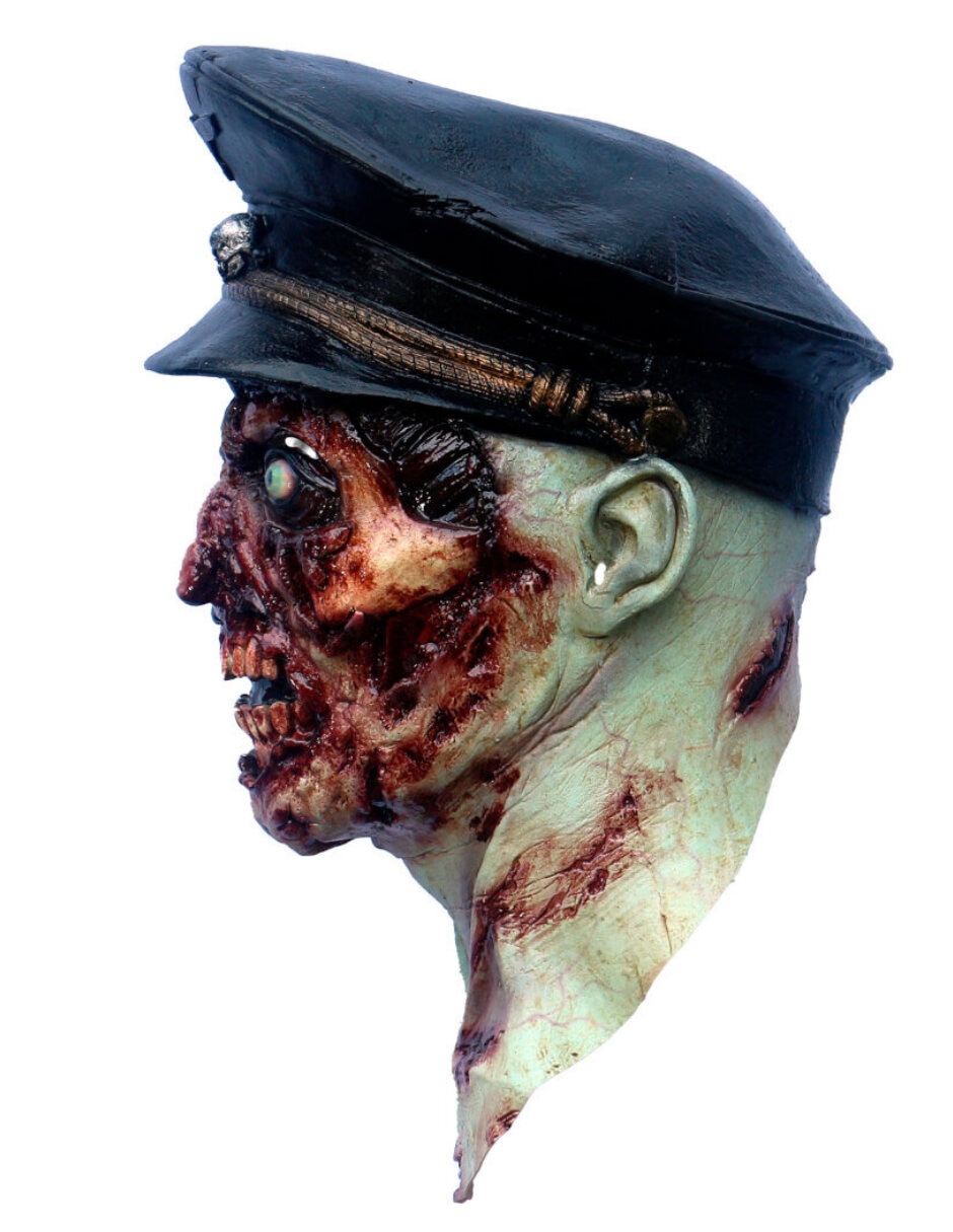 Máscara para disfraz de zombie policia Ghoulish Productions