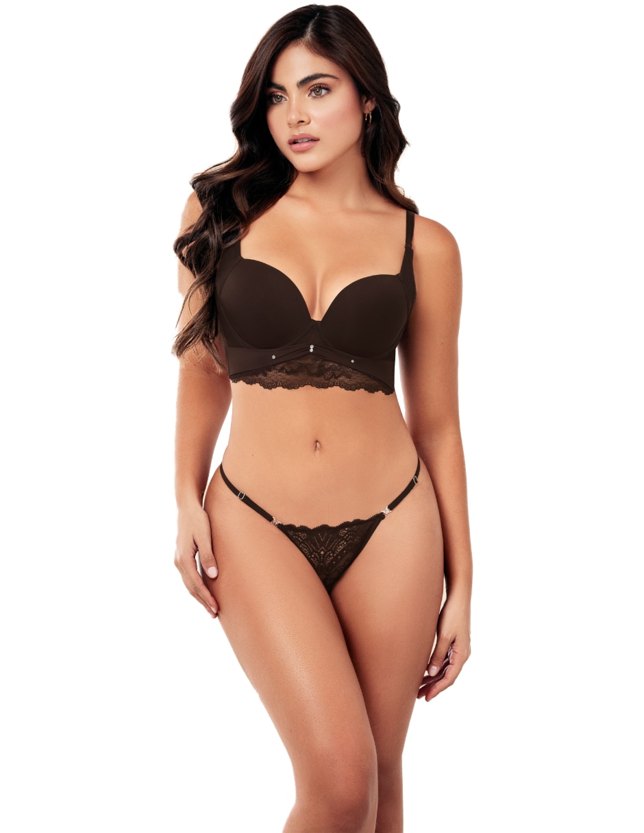 Conjunto de bra y panty Toda Época Lenceria de microfibra 1