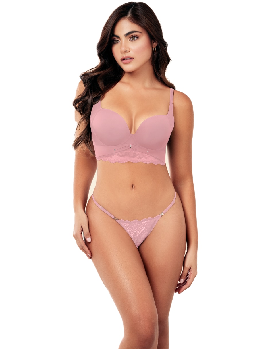Conjunto de bra y panty Toda Época Lenceria de microfibra