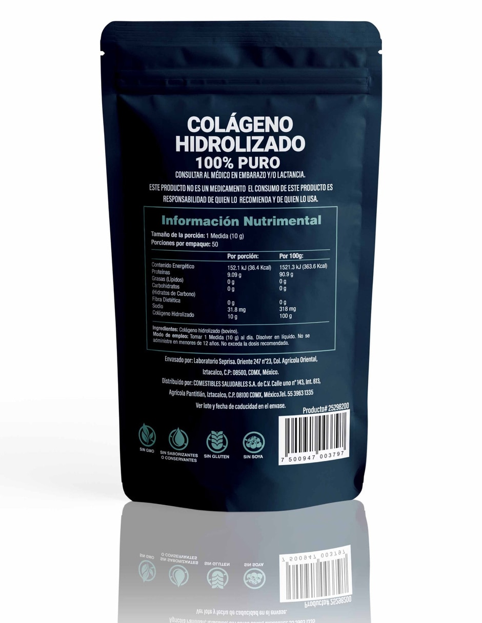 Suplementos alimenticios colágeno hidrolizado en polvo 500g Salud & Vida MX