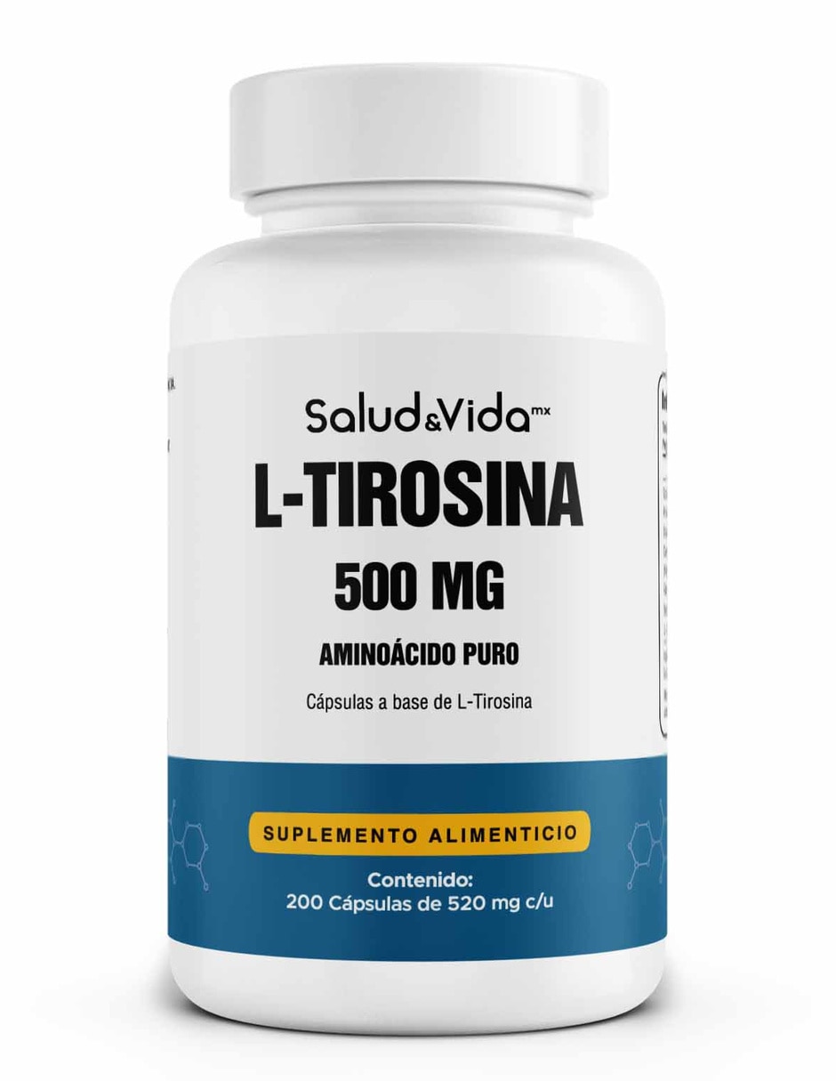 Suplementos alimenticios L-Tirosina 200 Cápsulas Salud & Vida MX