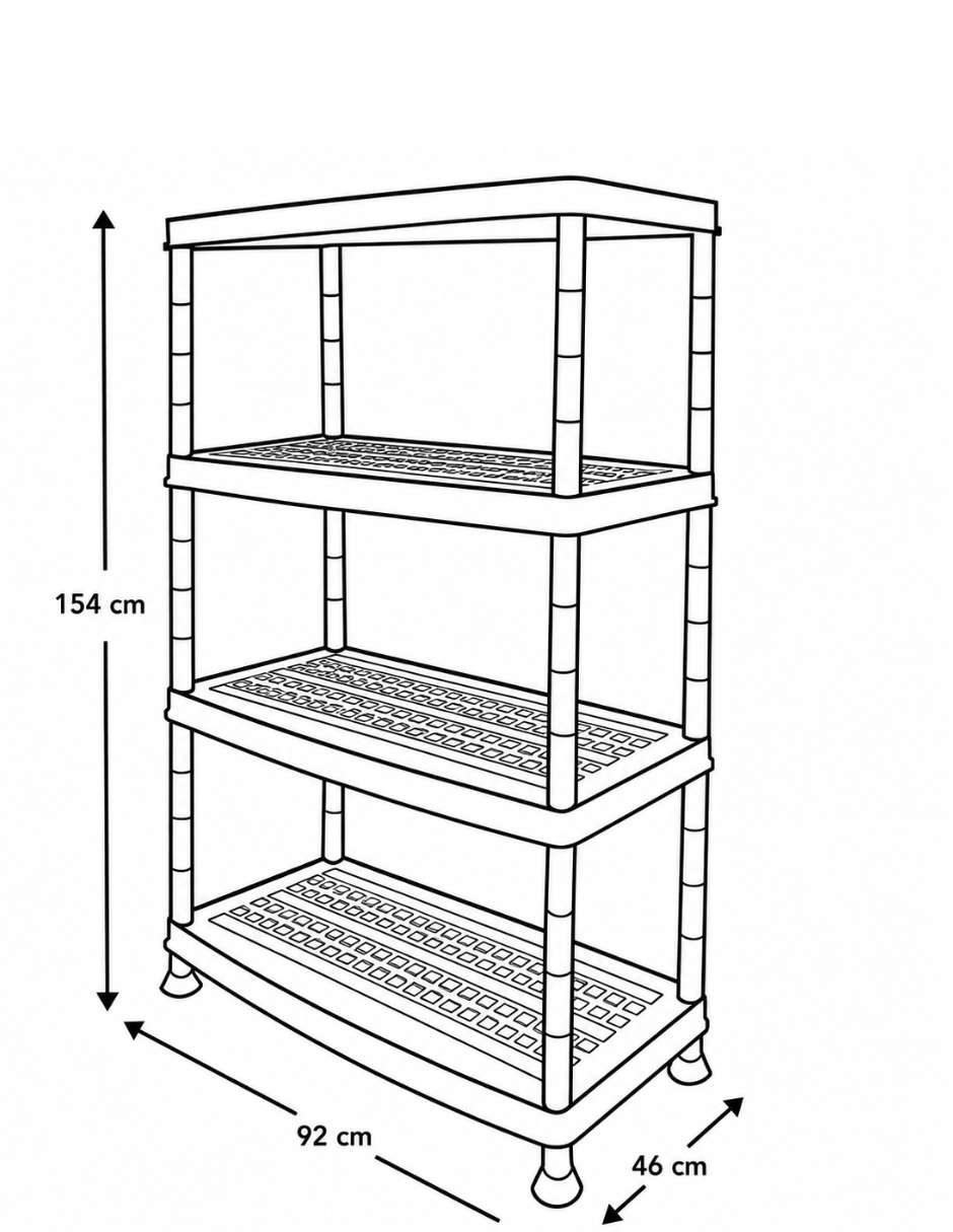 Estante de plástico PDA016B022 4