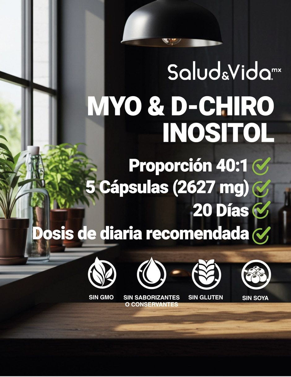 Suplementos alimenticios Myo D-Chiro Inositol 40.1 con 100 Cápsulas