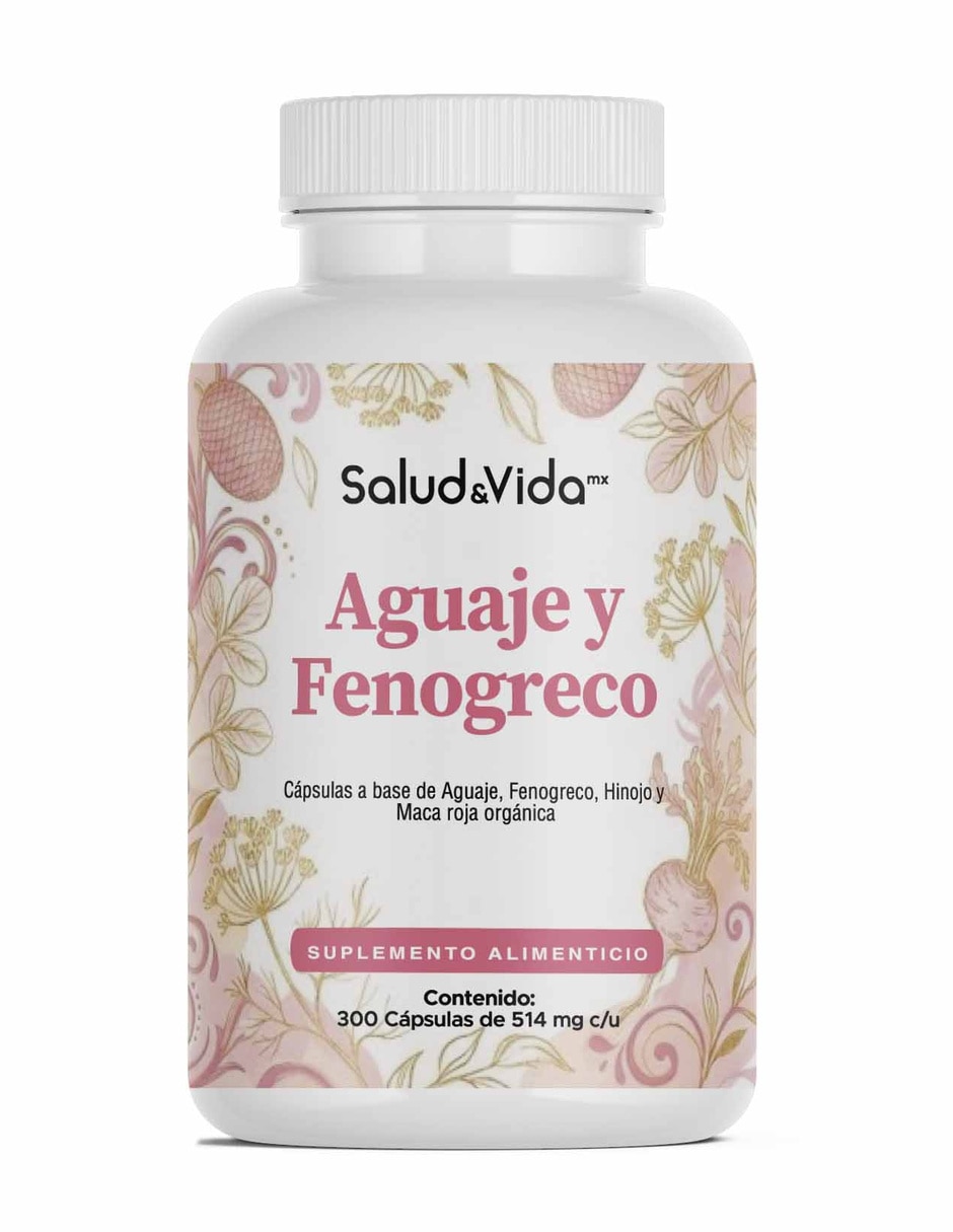 Suplementos alimenticios aguaje con fenogreco hinojo y maca roja orgánica 300 Cápsulas