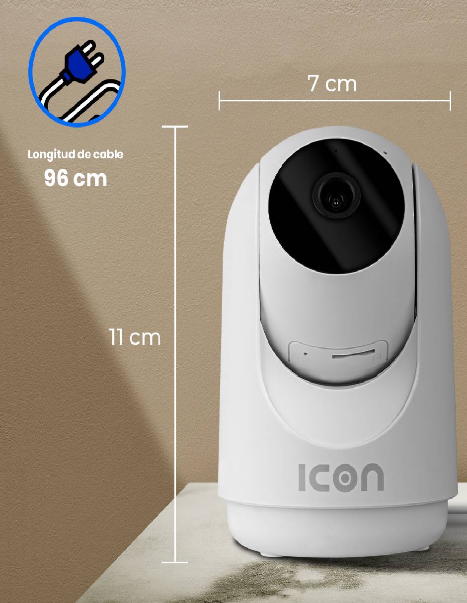 Cámara Wi-Fi de seguridad Icon modelo ICCAM360INT01 inalámbrica Full HD 360° grabación visión nocturna para interior