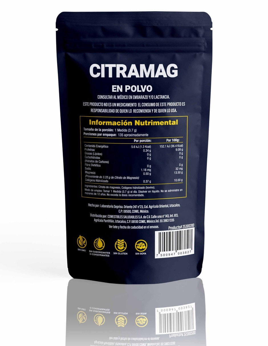 Suplementos alimenticios citrato de magnesio en polvo 500 g 2