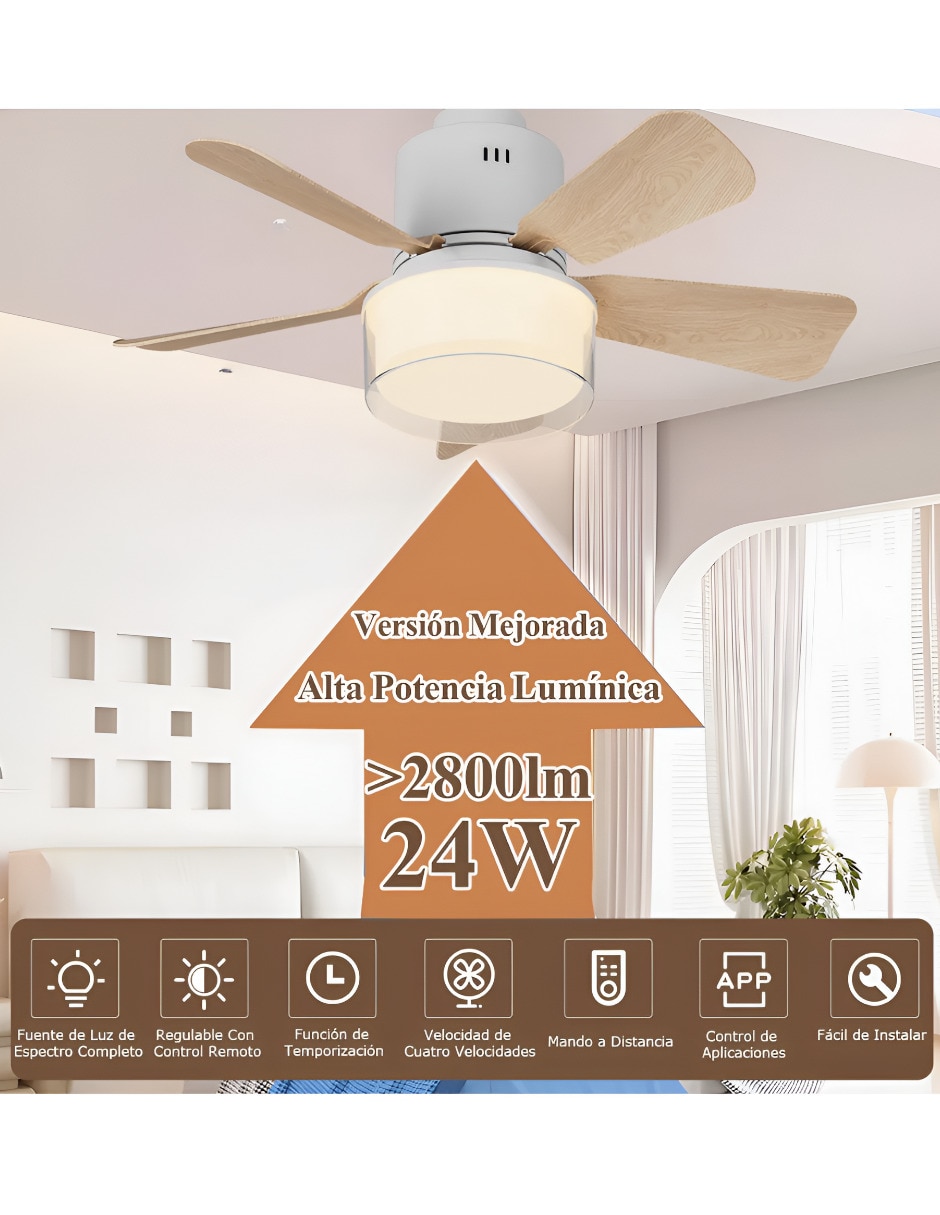 Ventilador de techo con control remoto 3 velocidades 2