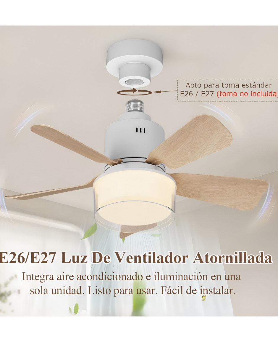 Ventilador de techo con control remoto 3 velocidades 4