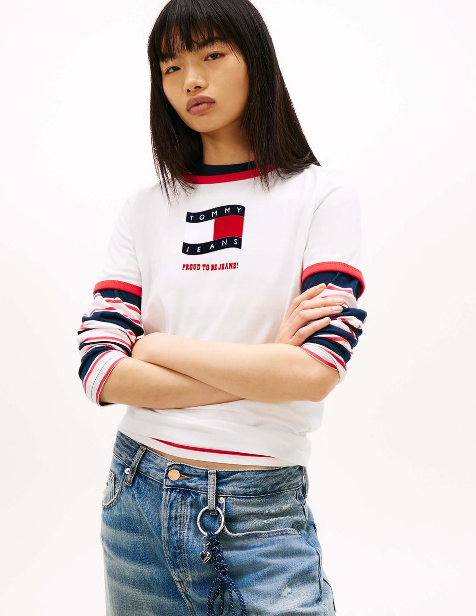 Playera manga corta cuello redondo para mujer