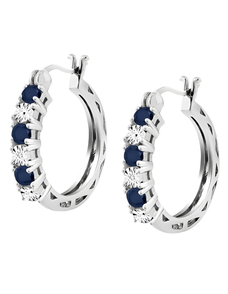 Aretes Aros de plata p925 moissanita Aretes Aros de plata p925 moissanita