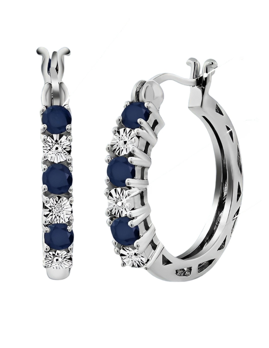 Aretes Aros de plata p925 moissanita 3
