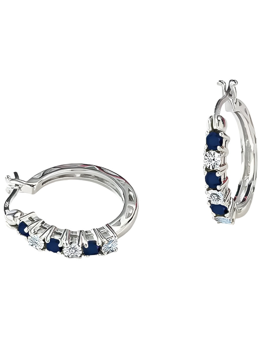 Aretes Aros de plata p925 moissanita 4