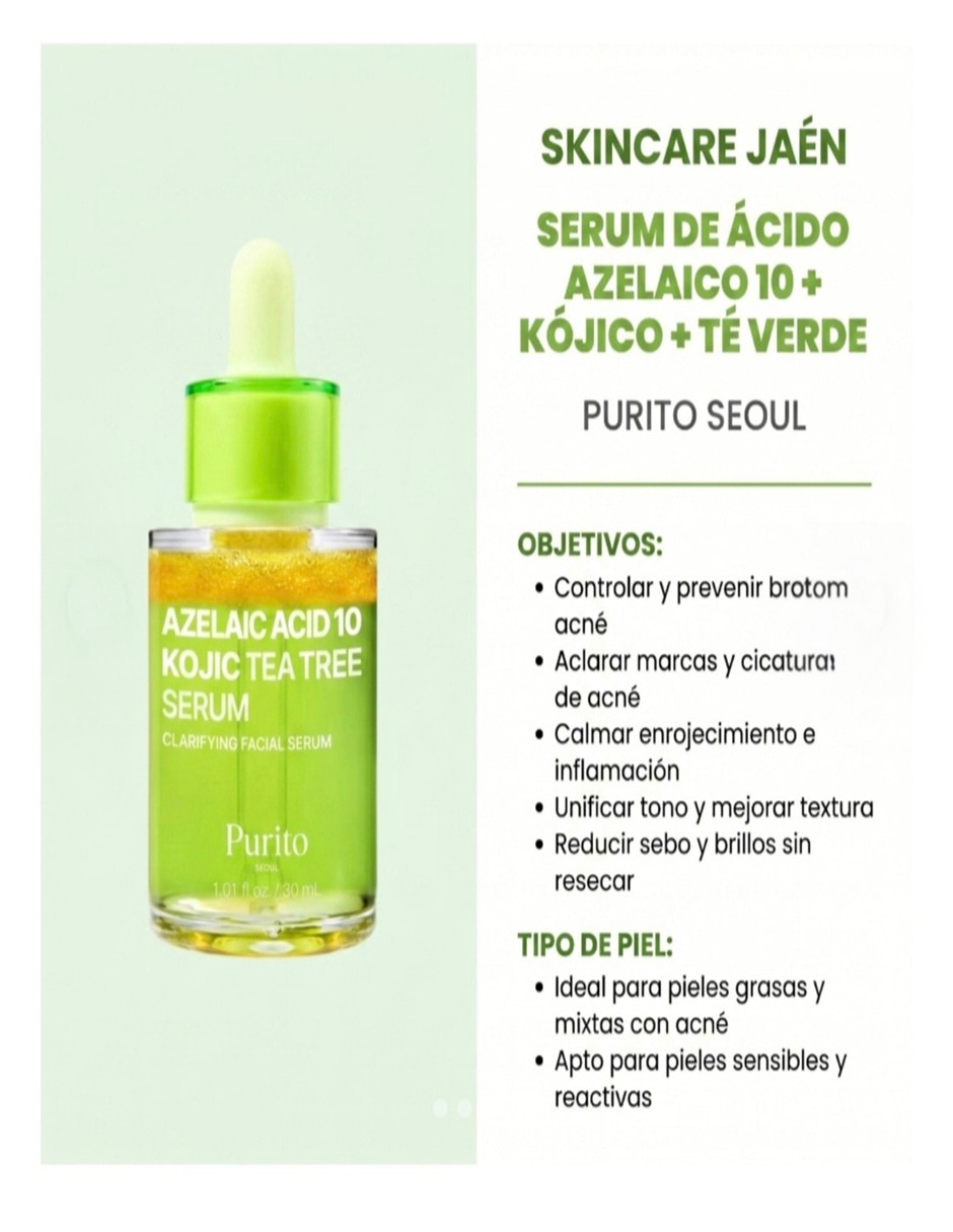 Sérum antiacné facial Seoul - Azelaic Acid Azulene Purito todo tipo de piel