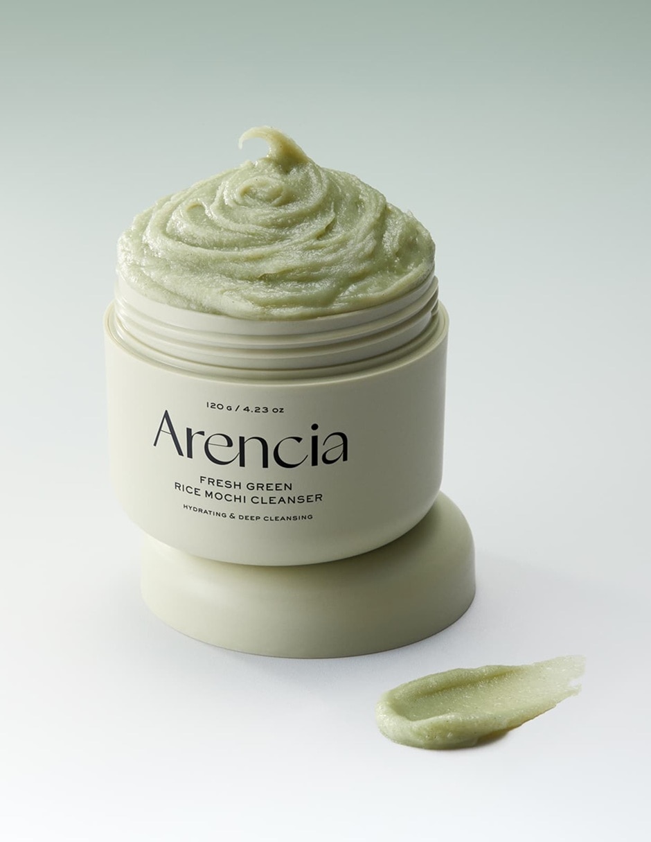 Facial limpiador de mochi de arroz verde Arencia para desmaquillar