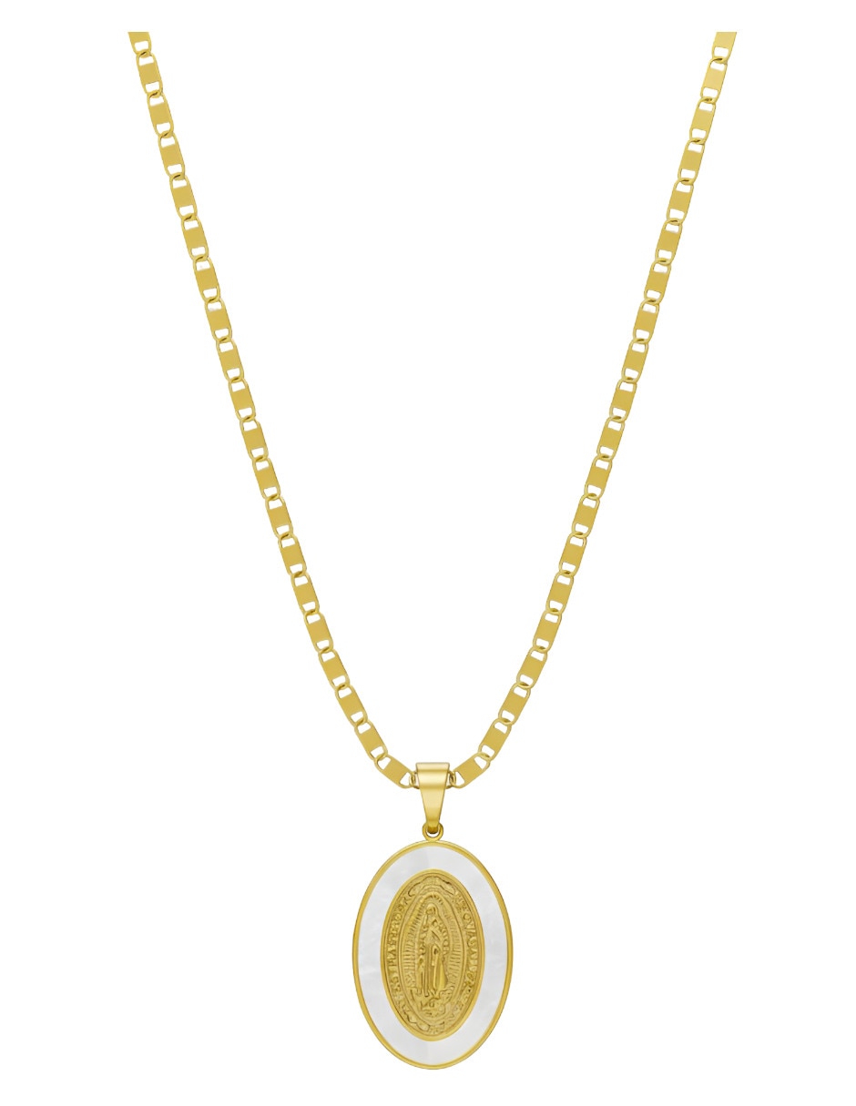 Collar con dije de Virgen de Guadalupe de oro amarillo 18 k Collar con dije de Virgen de Guadalupe de oro amarillo 18 k