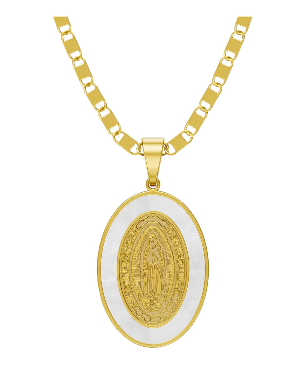 Collar con dije de Virgen de Guadalupe Xtellar de oro amarillo 18 k