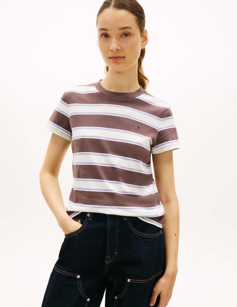 Playera manga corta cuello redondo para mujer