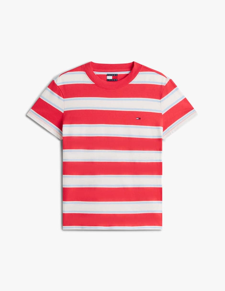 Playera manga corta Tommy Jeans cuello redondo para mujer