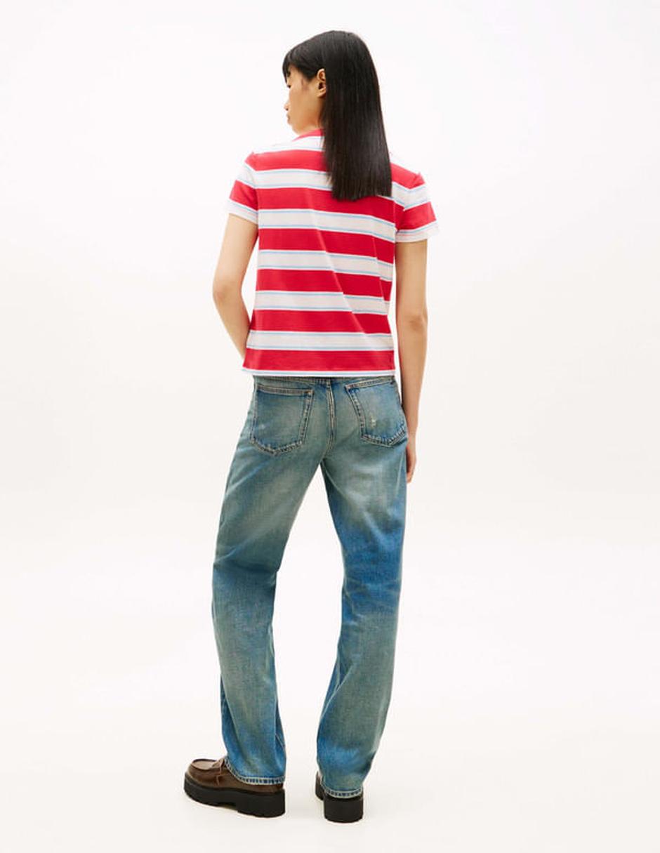 Playera manga corta Tommy Jeans cuello redondo para mujer