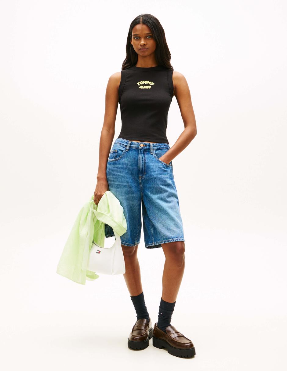 Playera sin manga cuello redondo para mujer 4