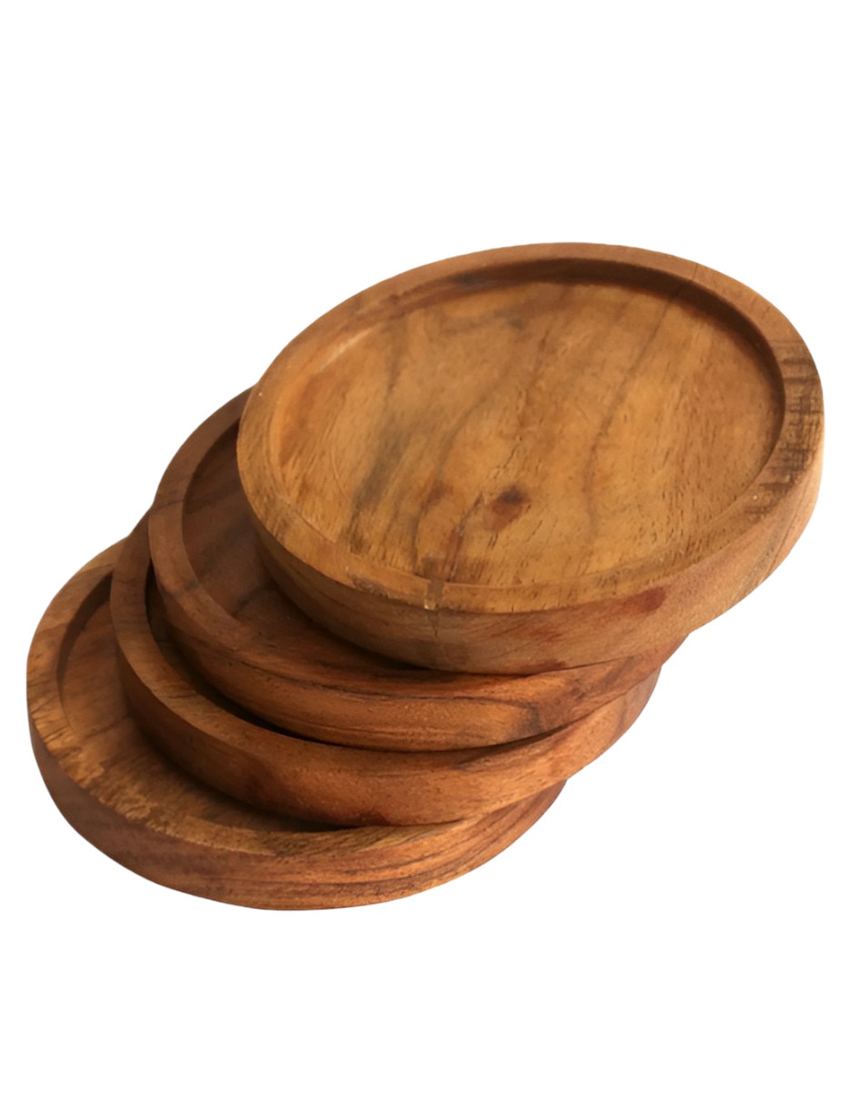 Portavaso de madera 4 piezas