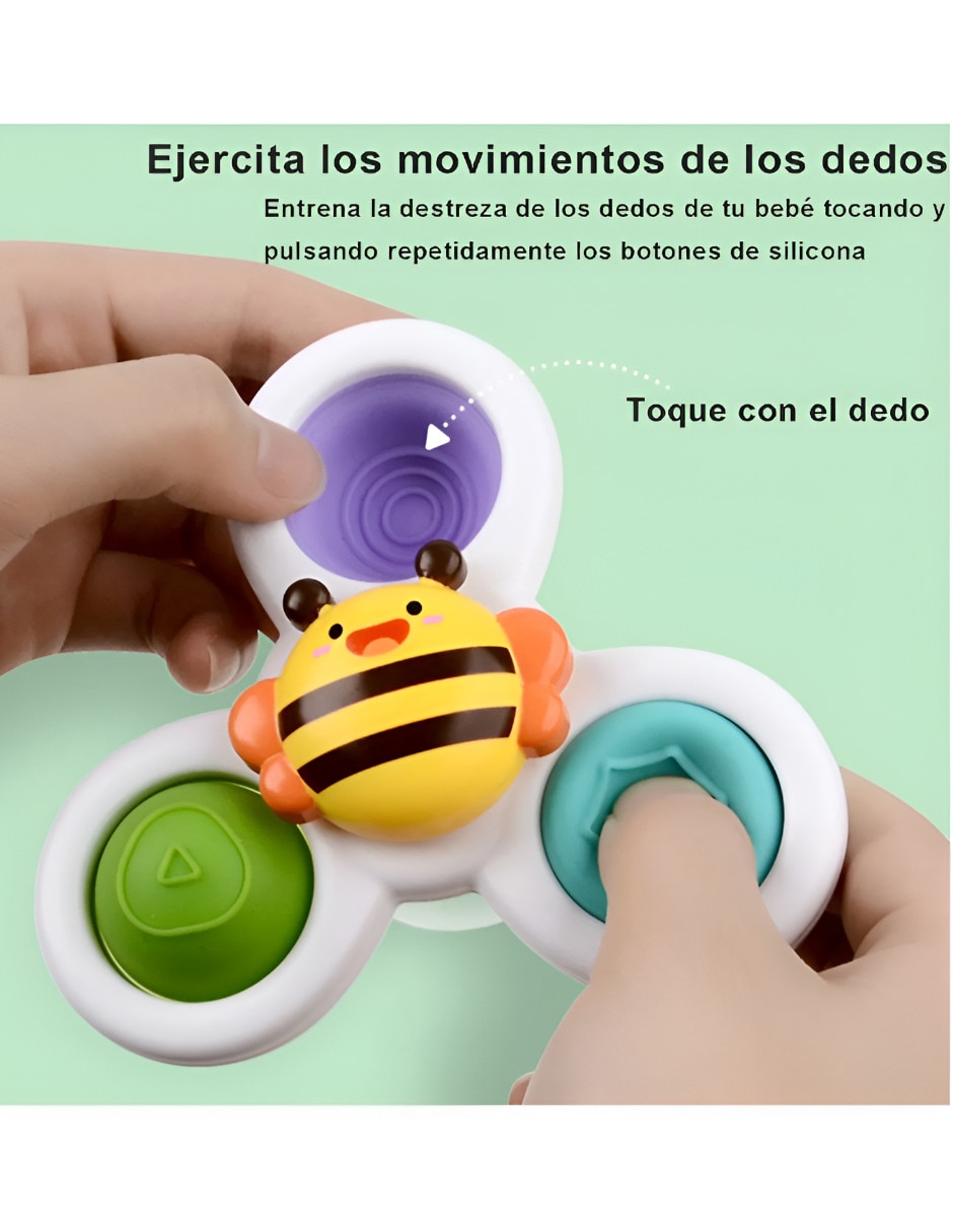 Set de 3 juguetes sensoriales con ventosa giratoria Xtellar juego didáctico unisex