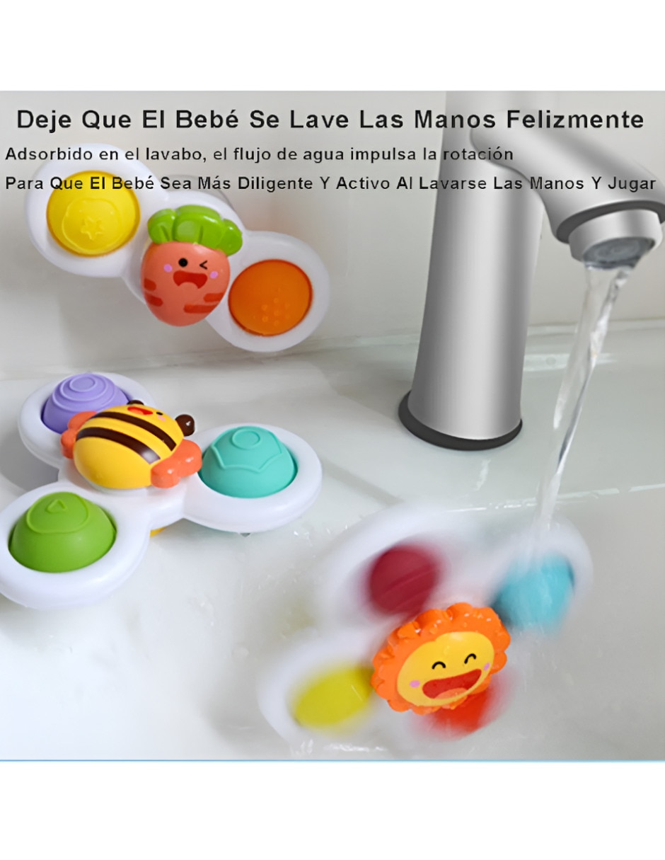 Set de 3 juguetes sensoriales con ventosa giratoria Xtellar juego didáctico unisex