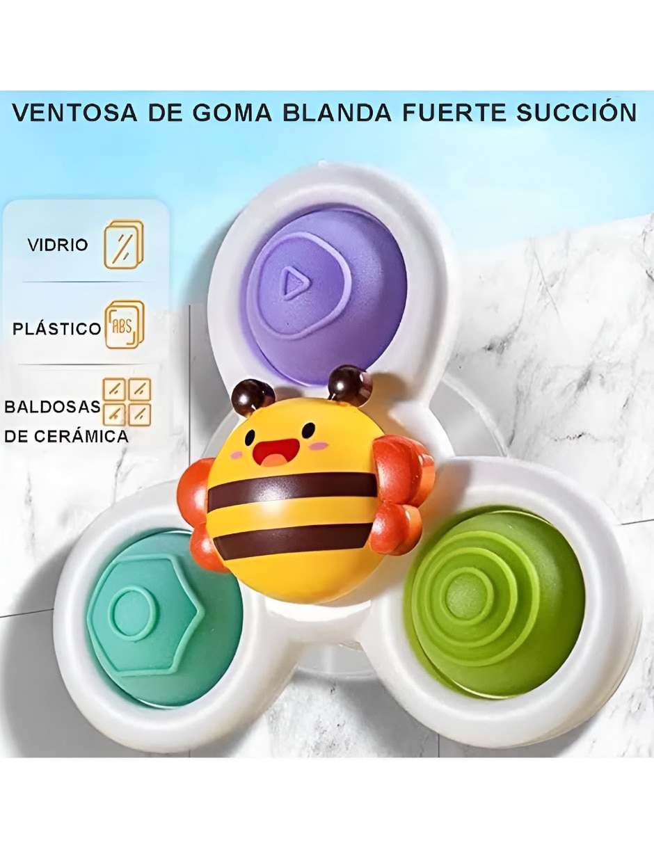 Set de 3 juguetes sensoriales con ventosa giratoria Xtellar juego didáctico unisex