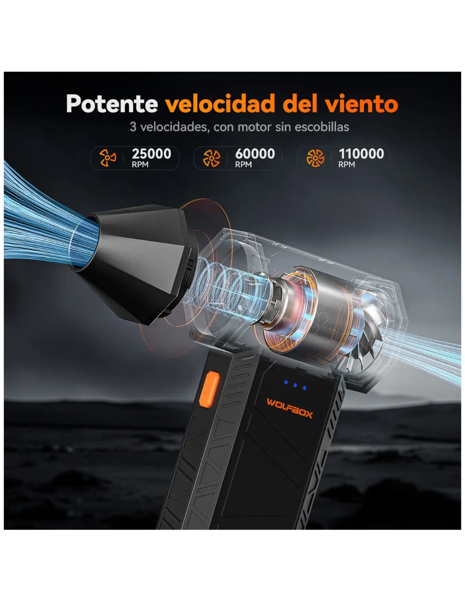 Sopladora a batería recargable Genérica 90 mph 105 cfm