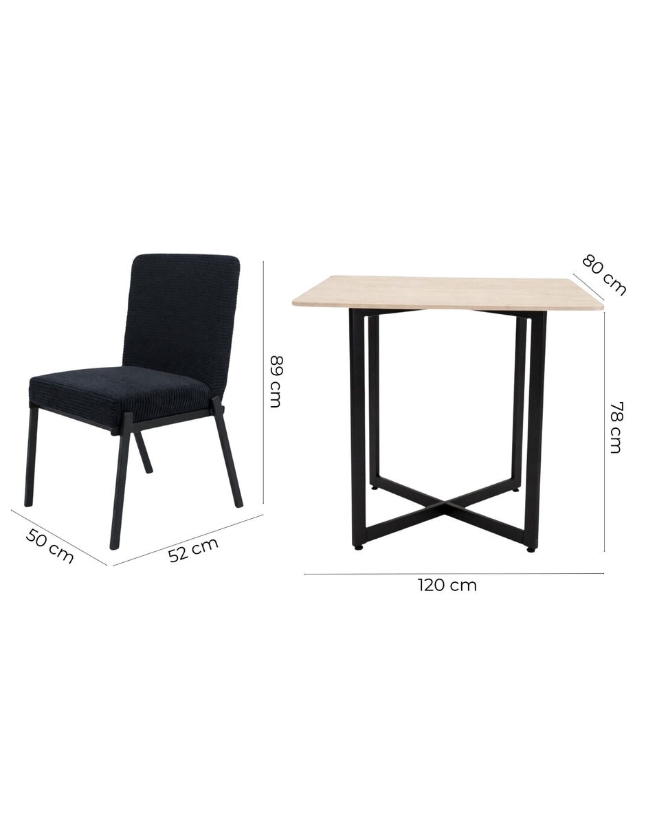 Comedor Luxen + Zenta Sochic para 6 personas de madera de pino