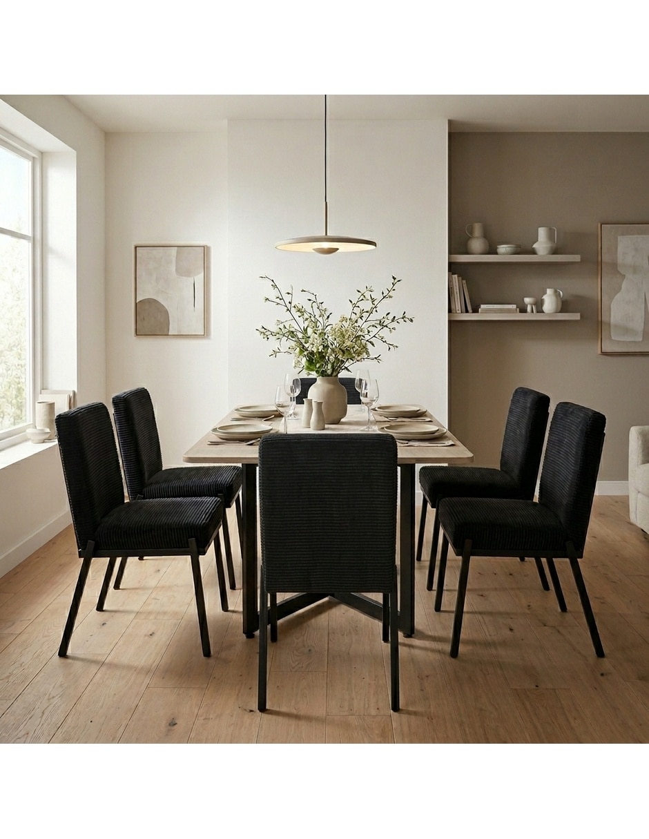 Comedor Luxen + Zenta Sochic para 6 personas de madera de pino
