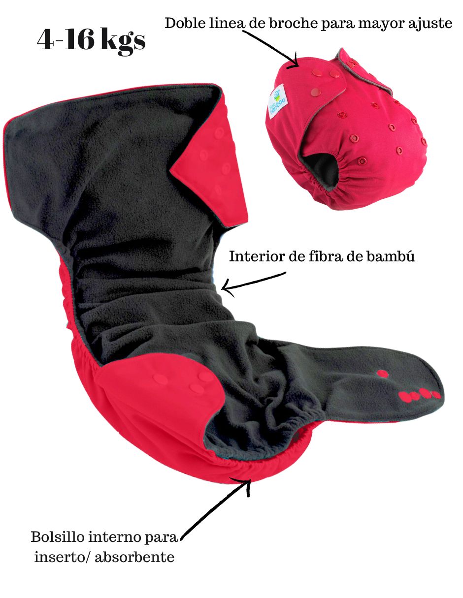Pañal ecológico de tela Babybamboo etapa 3 unisex con 5 piezas