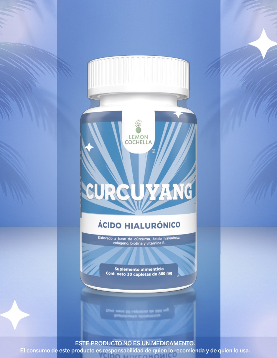 Curcuyang ácido hialurónico Lemon Cochella con turmeric cúrcuma ácido hialurónico colágeno hidrolizado biotina y vitamina E