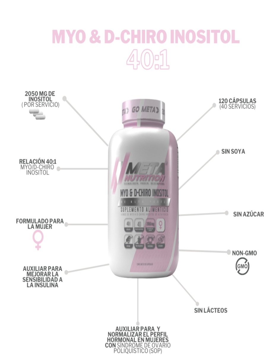 Myo-inositol y d-chiro inositol Meta Nutrition con myo-inositol y d-chiro inositol