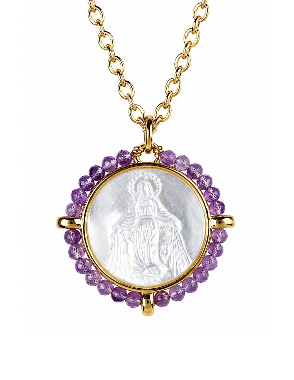 Collar con dije de virgen Milagrosa Collar con dije de virgen Milagrosa
