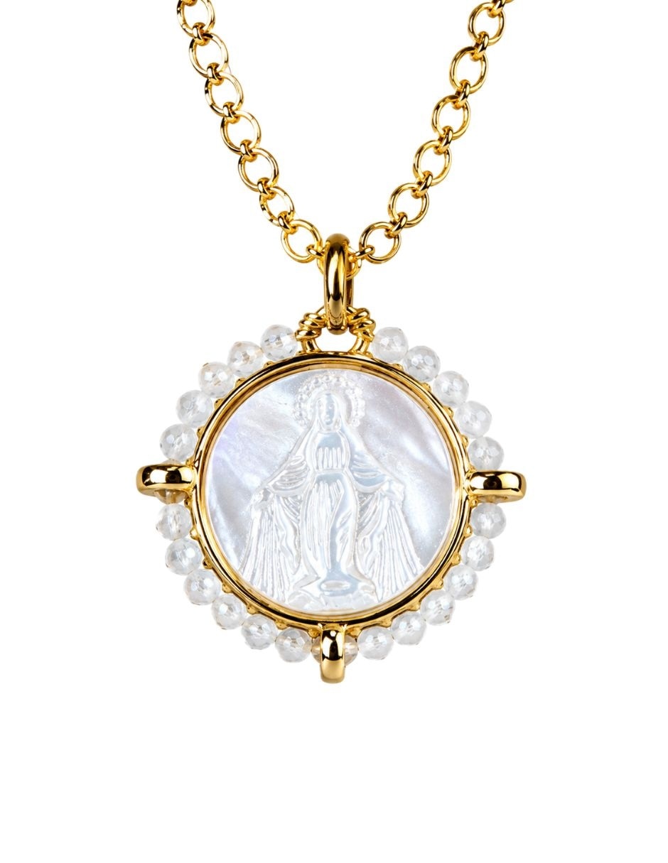 Collar con dije de virgen Milagrosa
